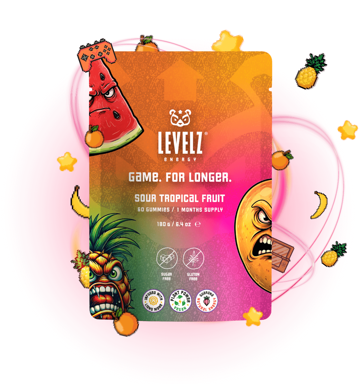 Levelz Energy Tropical Fruit Gummies